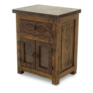 Heart Copper and Wood Nightstand